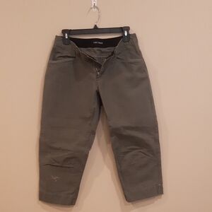 Arc'teryx Olive Gray Button-Detail Cropped Rock Pants.